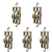 Pulley, Double, Parallel, Aluminum, 50mm, Pack of 5