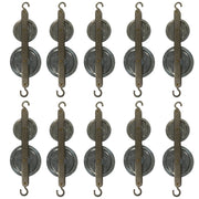 Pulley, Double, Tandem, 2 Aluminum Wheels (38mm and 50mm), Pack of 10