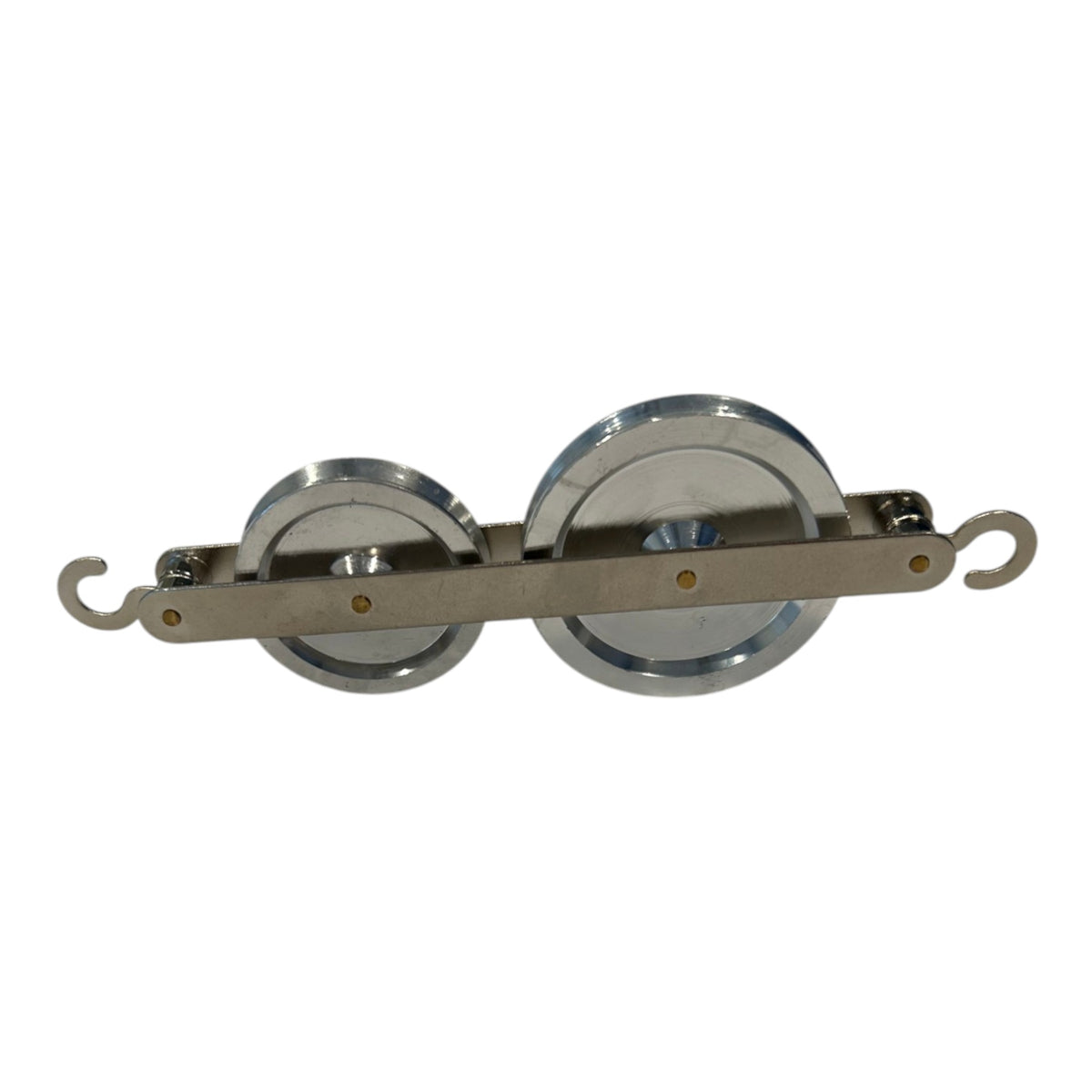 Pulley, Double, Tandem, 2 Aluminum Wheels (38mm and 50mm), Pack of 10