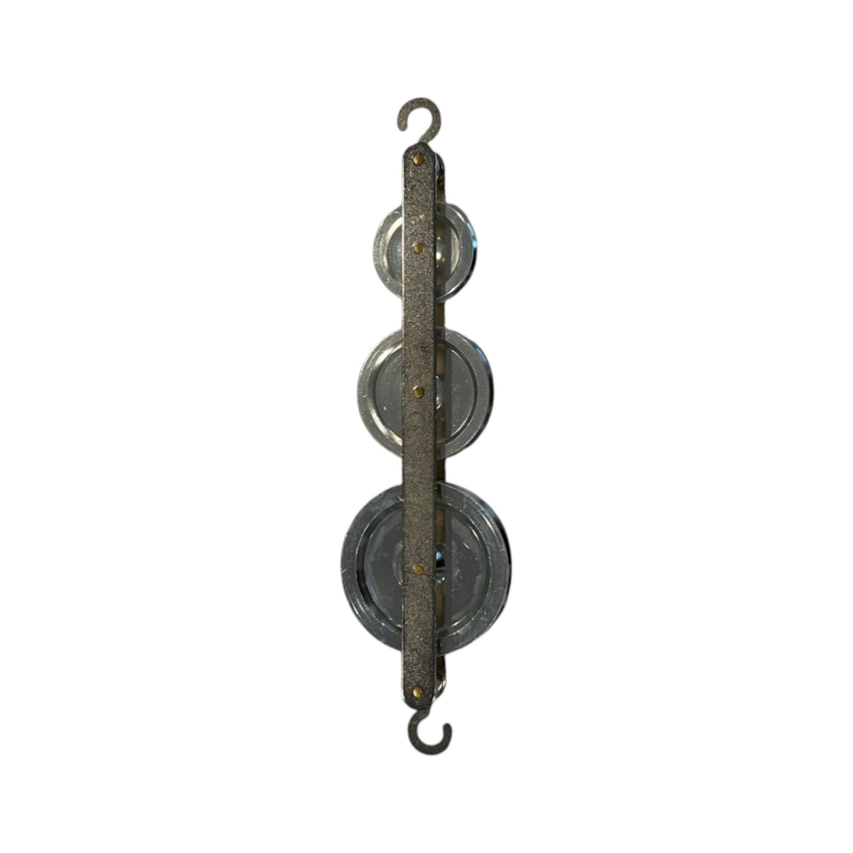 Pulley, Triple, Tandem, 3 Aluminum Wheels (25mm, 38mm, and 50mm)