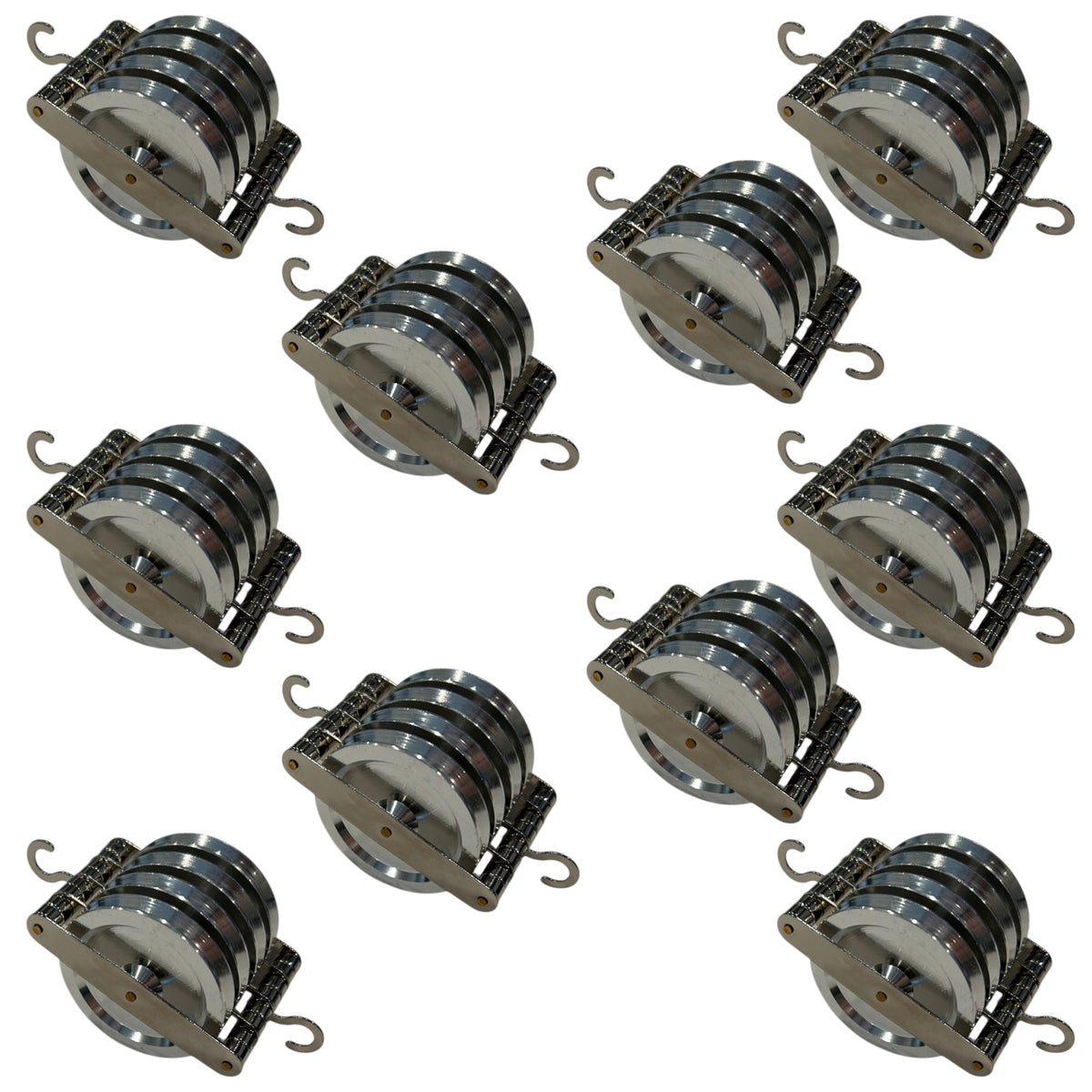 Pulley, Quadruple, Parallel, Aluminum, 50mm, Pack of 10