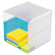 Deflecto Stackable Cube Organizer - 1 Compartment(s) - 6" Height x 6" Width x 6" Depth - Desktop - Stackable - Clear - Plastic - 1 Each