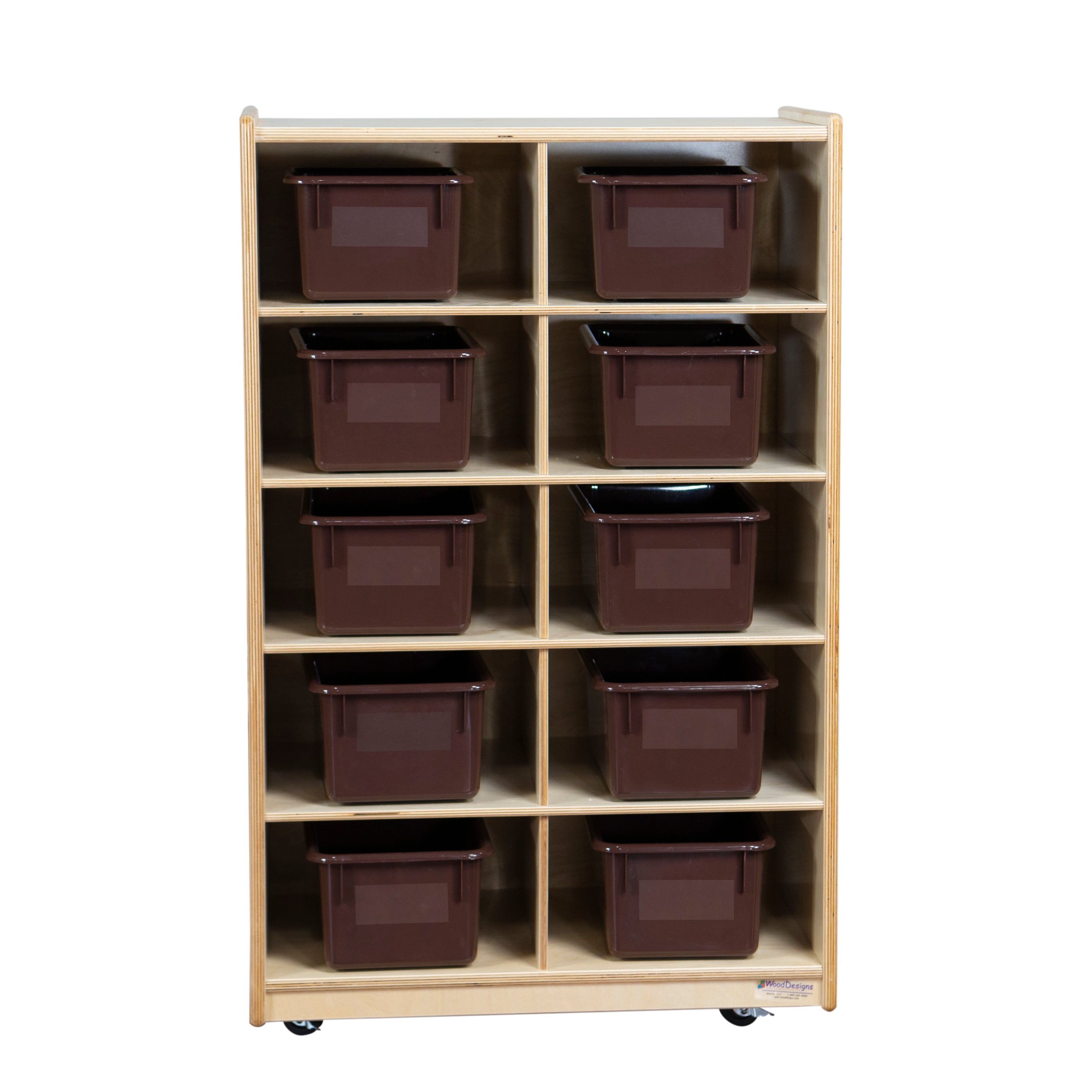 Vertical Storage with (10) Brown Trays