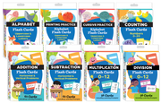 Literacy & Math Flash Cards Complete 8–Deck Set, Alphabet, Printing, Cursive, Counting, Addition, Subtraction, Multiplication, & Division