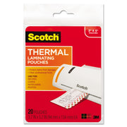 Scotch Thermal Laminating Pouches - Laminating Pouch/Sheet Size: 3.70" Width x 5.20" Length x 5 mil Thickness - Glossy - for Photo, Document, Lists, Card, Recipe - Double Sided, Photo-safe - Clear - 1 Pack