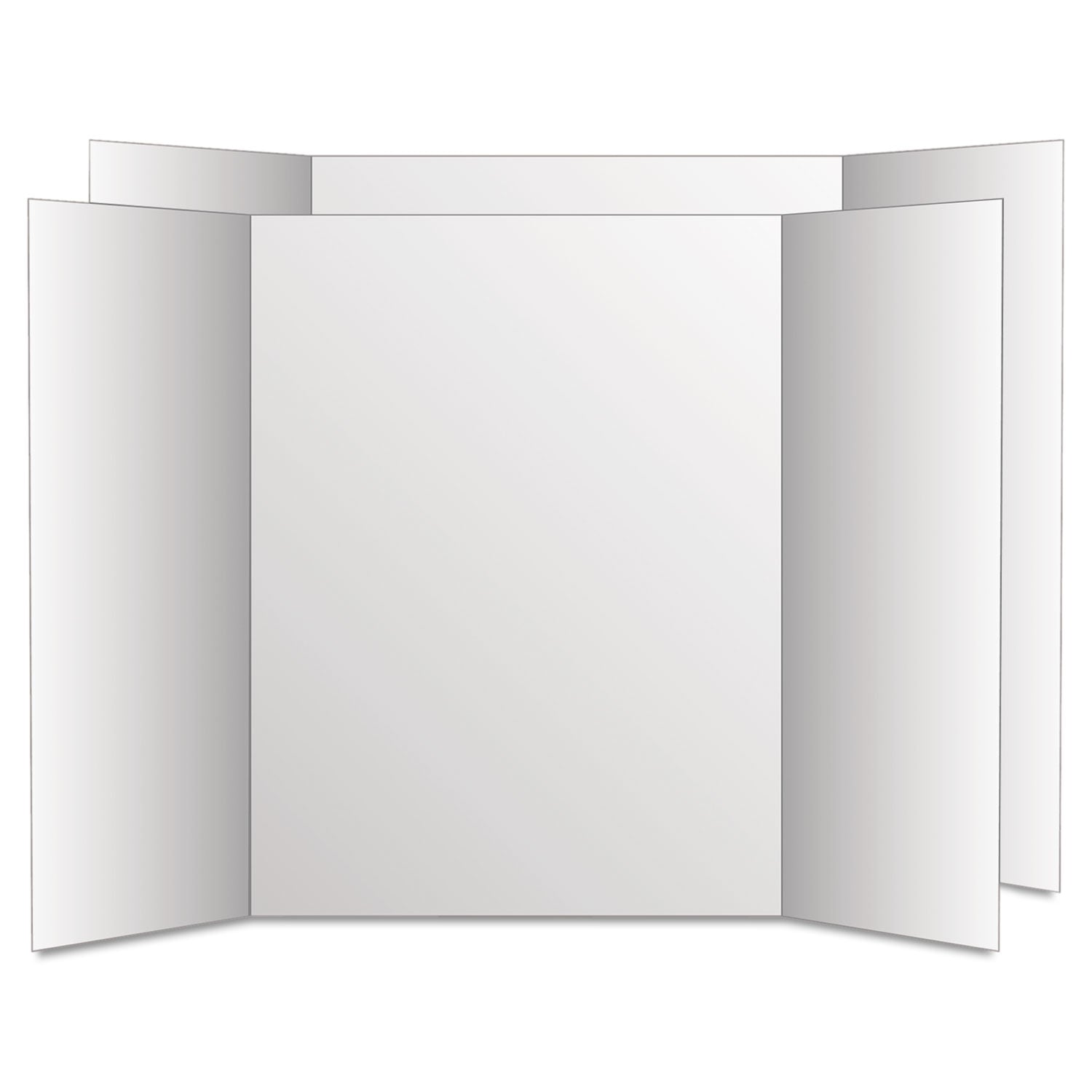 Geographics Royal Brites Tri-Fold Project Boards, 40" x 28", White, Durable, Dual Sided Display, 12 Boards per Carton