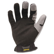 Ironclad WorkForce All-purpose Gloves - Large Size - Black, Gray - Impact Resistant, Abrasion Resistant, Durable, Reinforced - For Multipurpose, Home, Shop, Construction, Landscape, Yardwork - 1 Pair