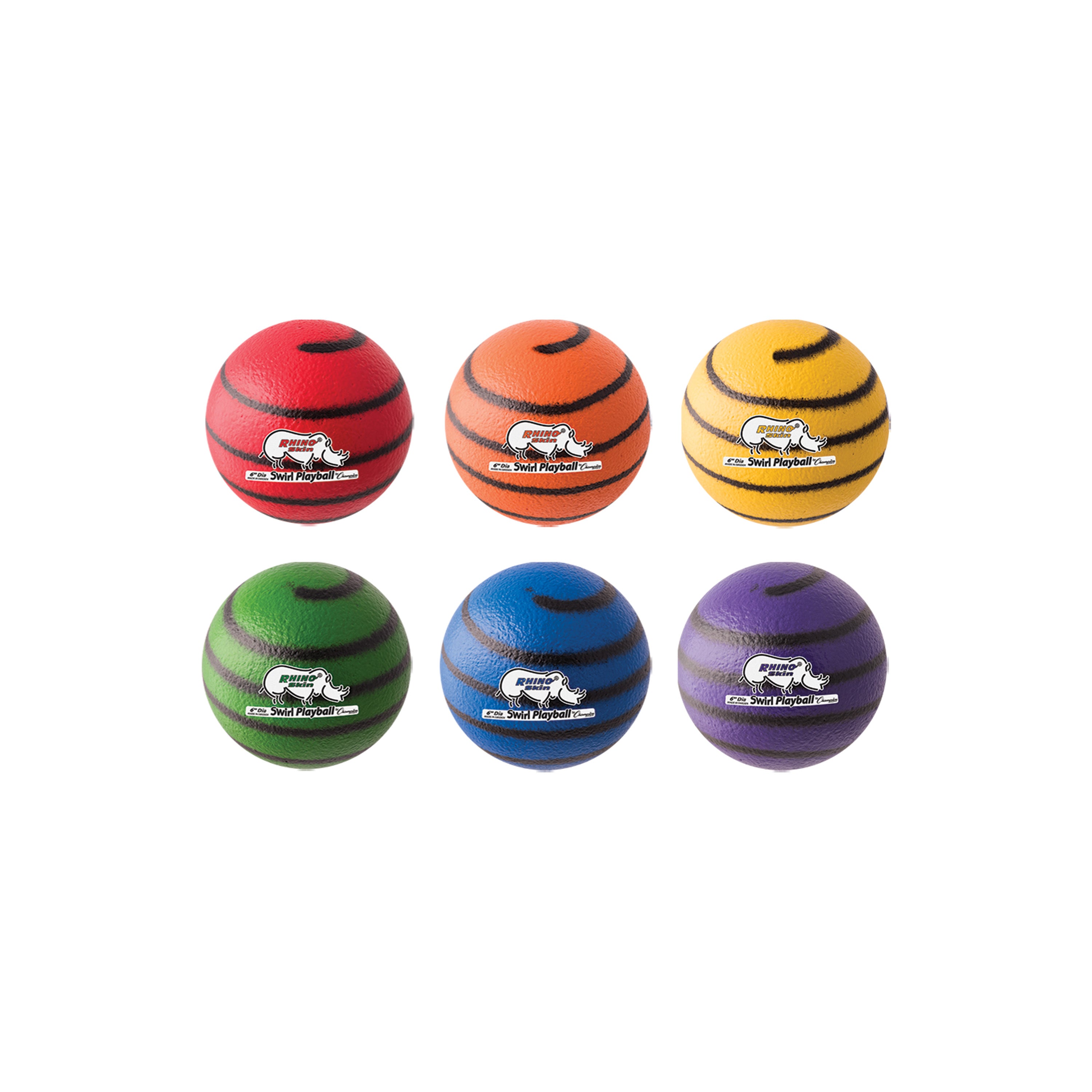 6.3" Rhino Skin Medium Bounce Swirl Ball Set