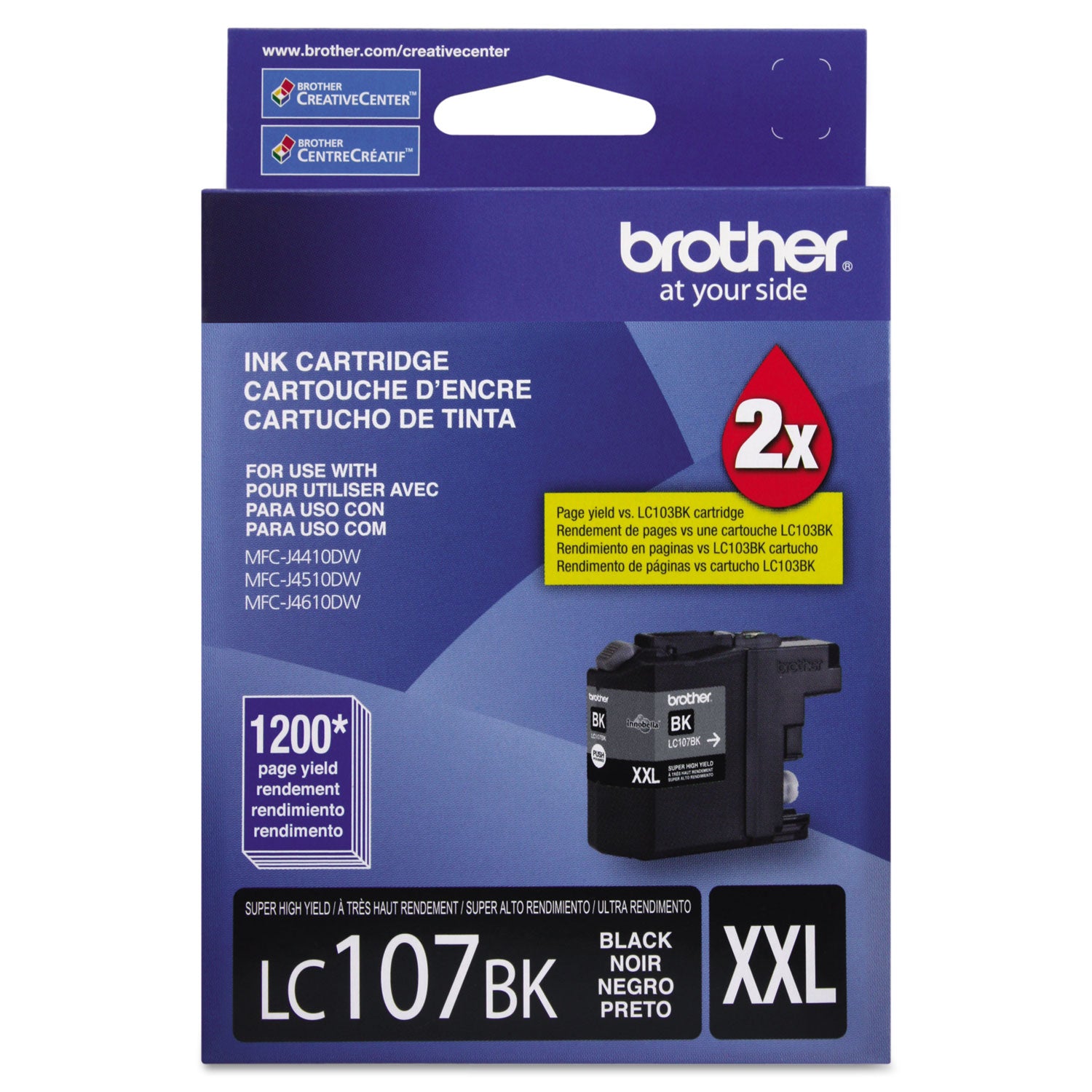 Brother Innobella LC107BK Original High Yield Inkjet Ink Cartridge - Black - 1 Each