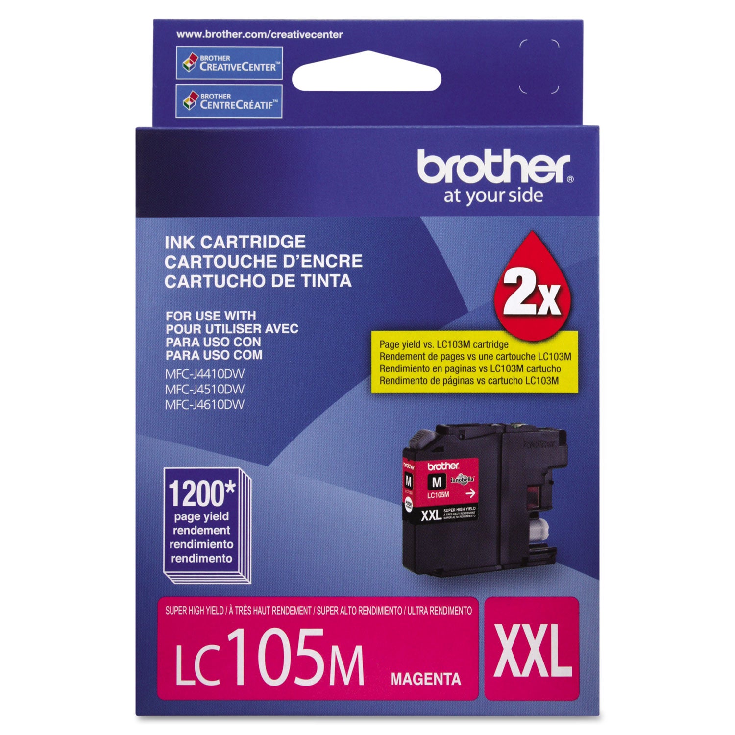 Brother Innobella LC105M Original High Yield Inkjet Ink Cartridge - Magenta - 1 Each