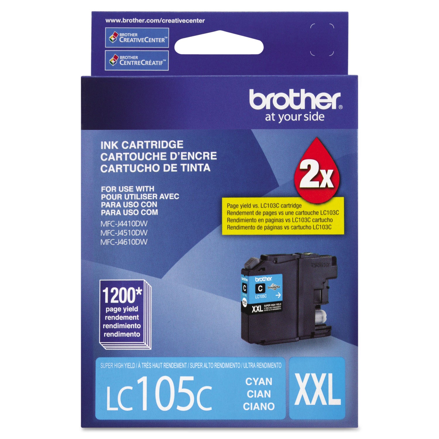 Brother Innobella LC105C Original High Yield Inkjet Ink Cartridge - Cyan - 1 Each
