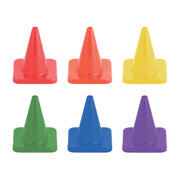 6 Inch High Visibility Flexible Vinyl Cones, Set of 6 Colors