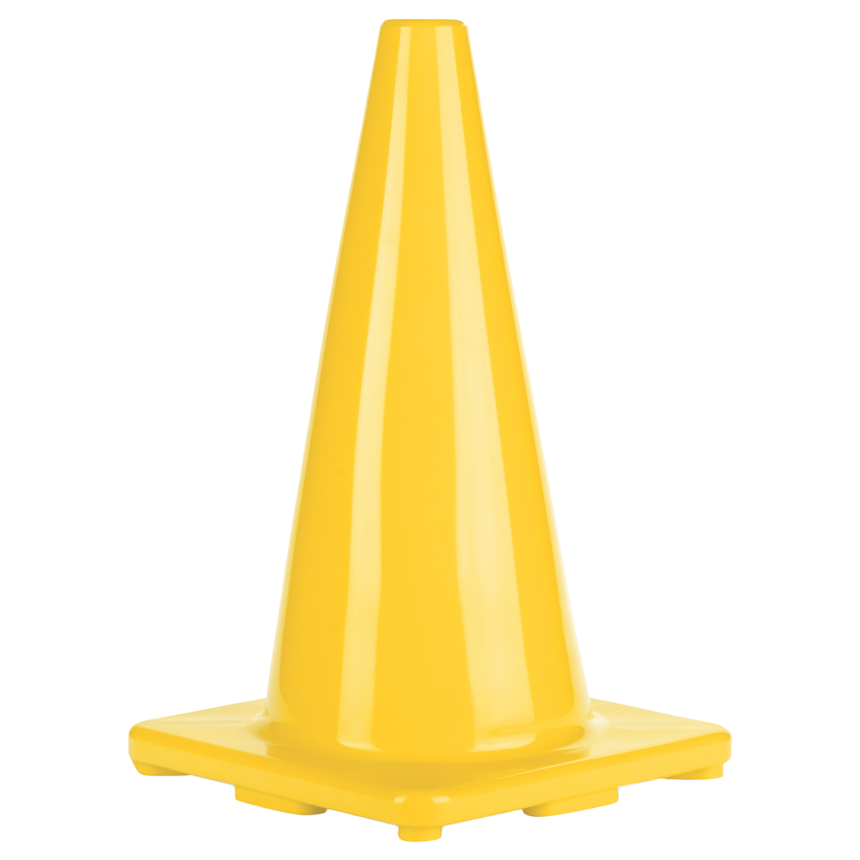 18 Inch High Visibility Flexible Vinyl Cone Yellow