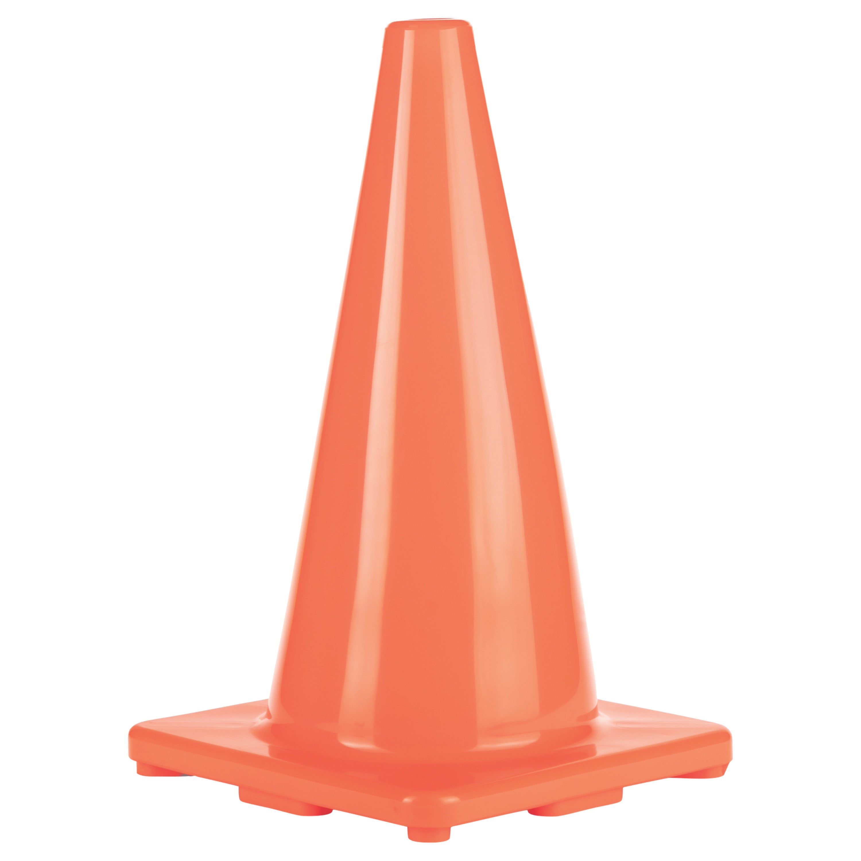 Hi-Visibility Flexible Vinyl Cone, Weighted, Orange, 18" Length