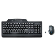 USB Wireless RF 2.40 GHz Keyboard - English, French - Black - USB Wireless RF Mouse - Optical - Scroll Wheel - Black - Right-handed for PC - 1 Each