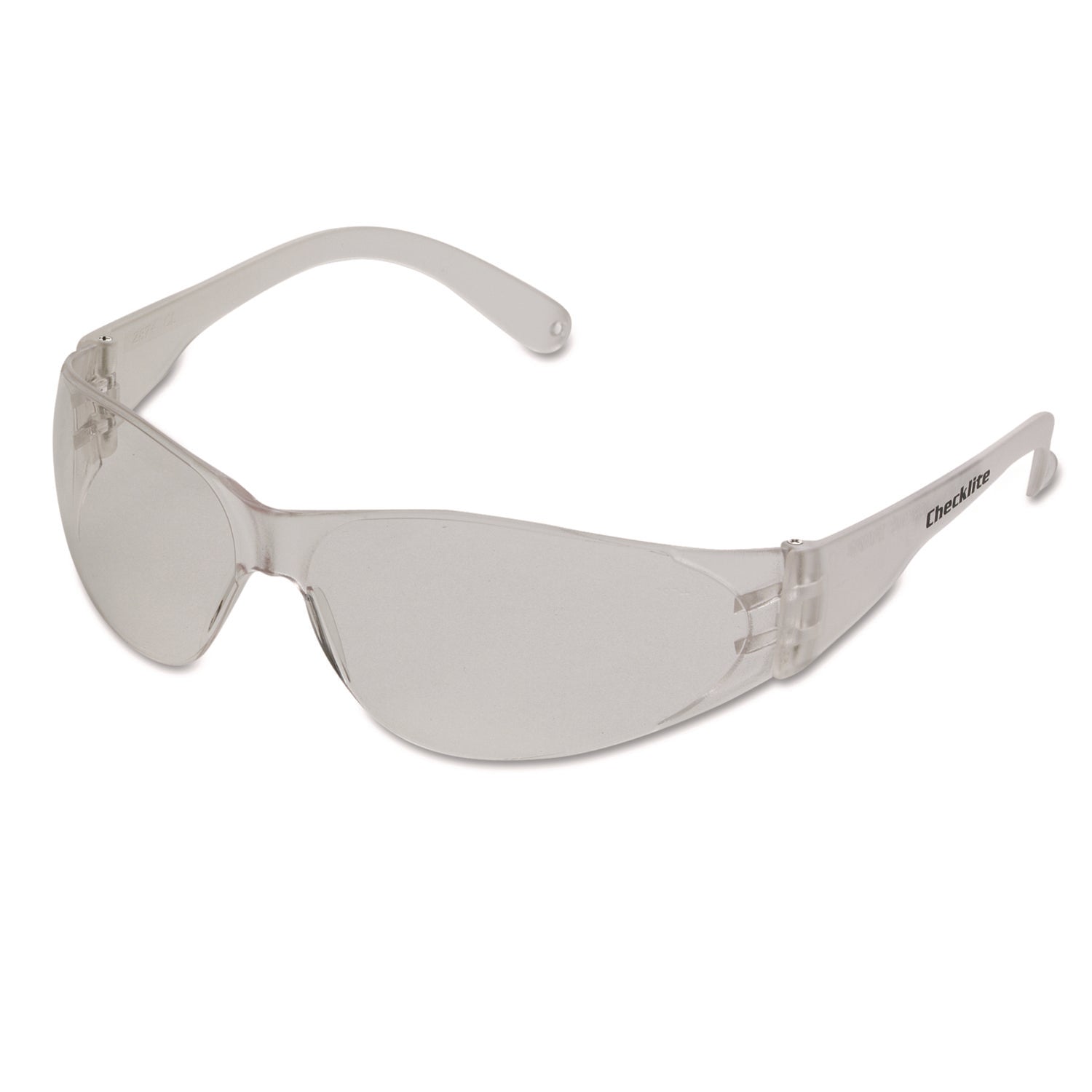 Checklite Scratch-Resistant Safety Glasses, Clear Lens, 12/box