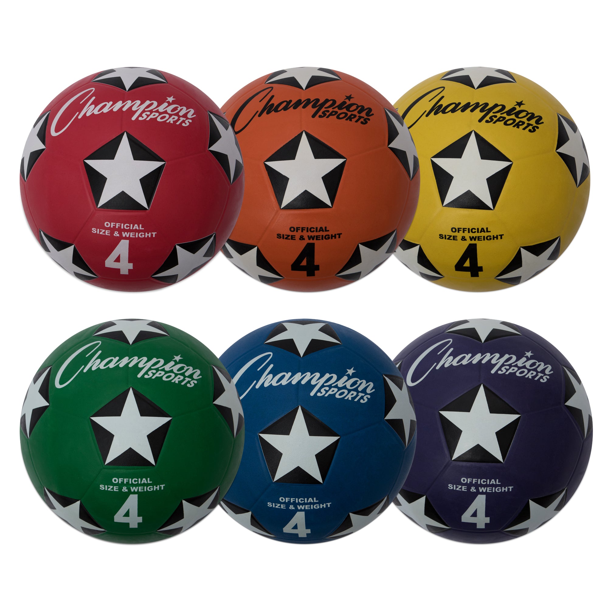 Rubber Cover Soccer Ball, Size 4, Set of 6