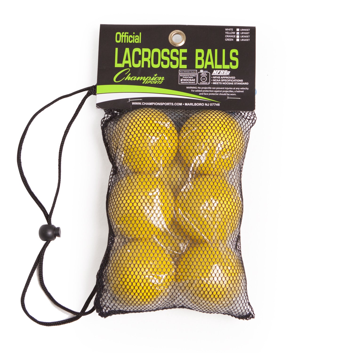 Lacrosse Ball Set of 6 Yellow