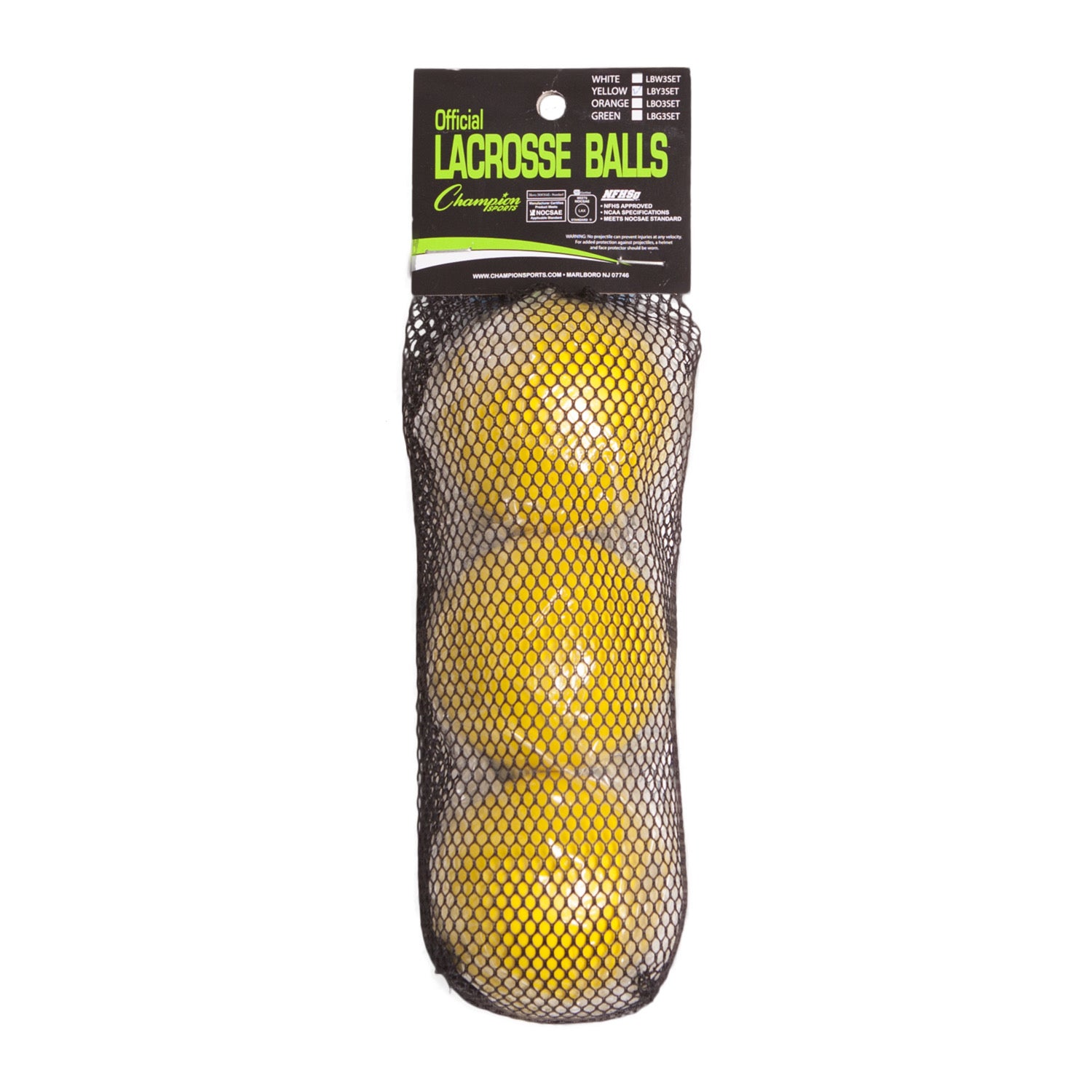 Lacrosse Ball Set of 3 Yellow