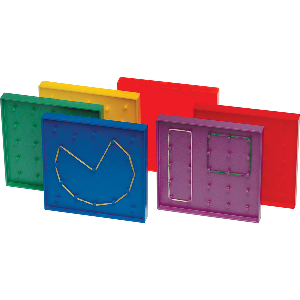 5" Rainbow Geoboard, Set of 6