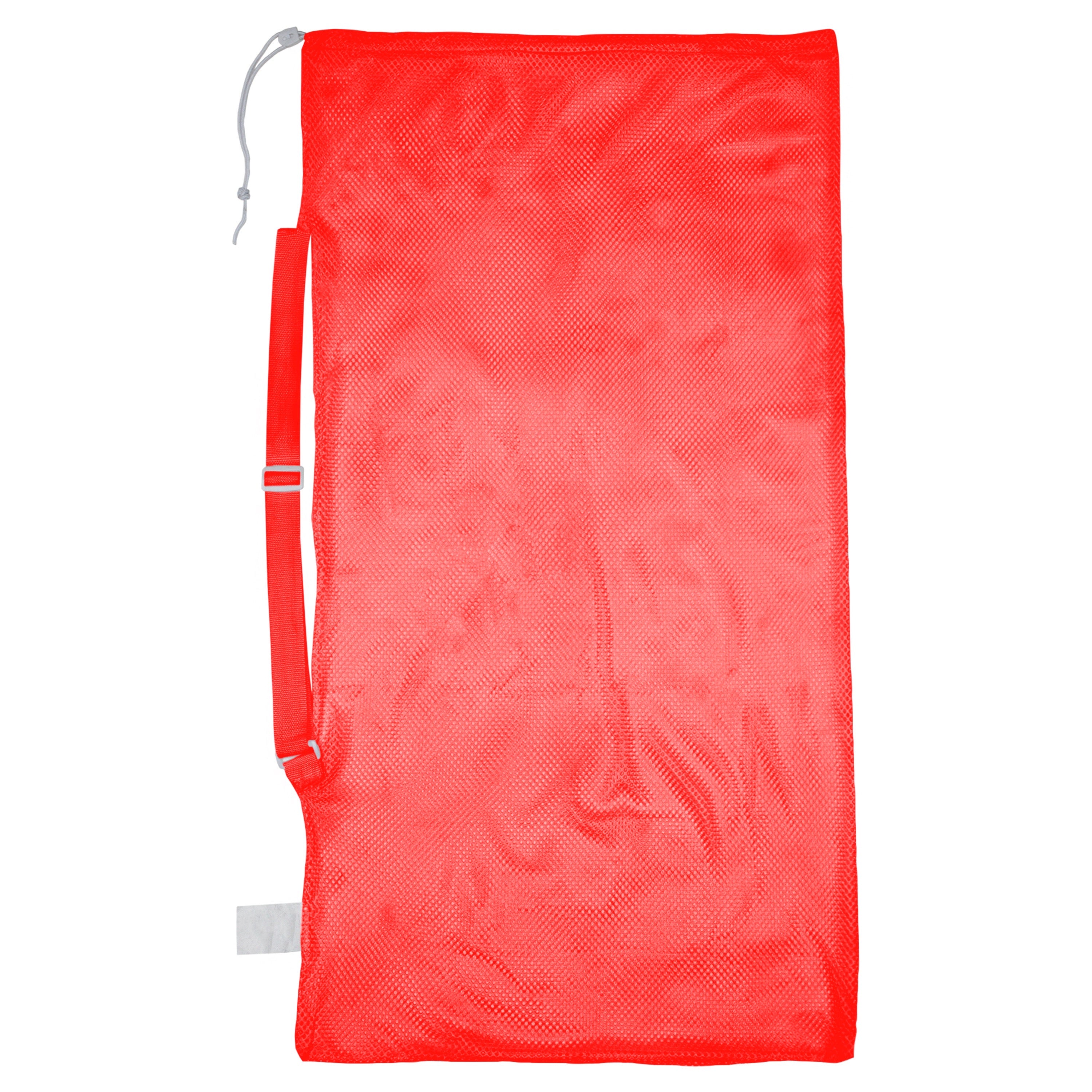 Mesh Equipment Bag w/Shoulder Strap Red