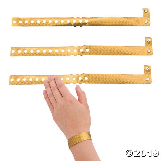 Gold Holographic Wrist Band (100Pc) - 100 Pieces