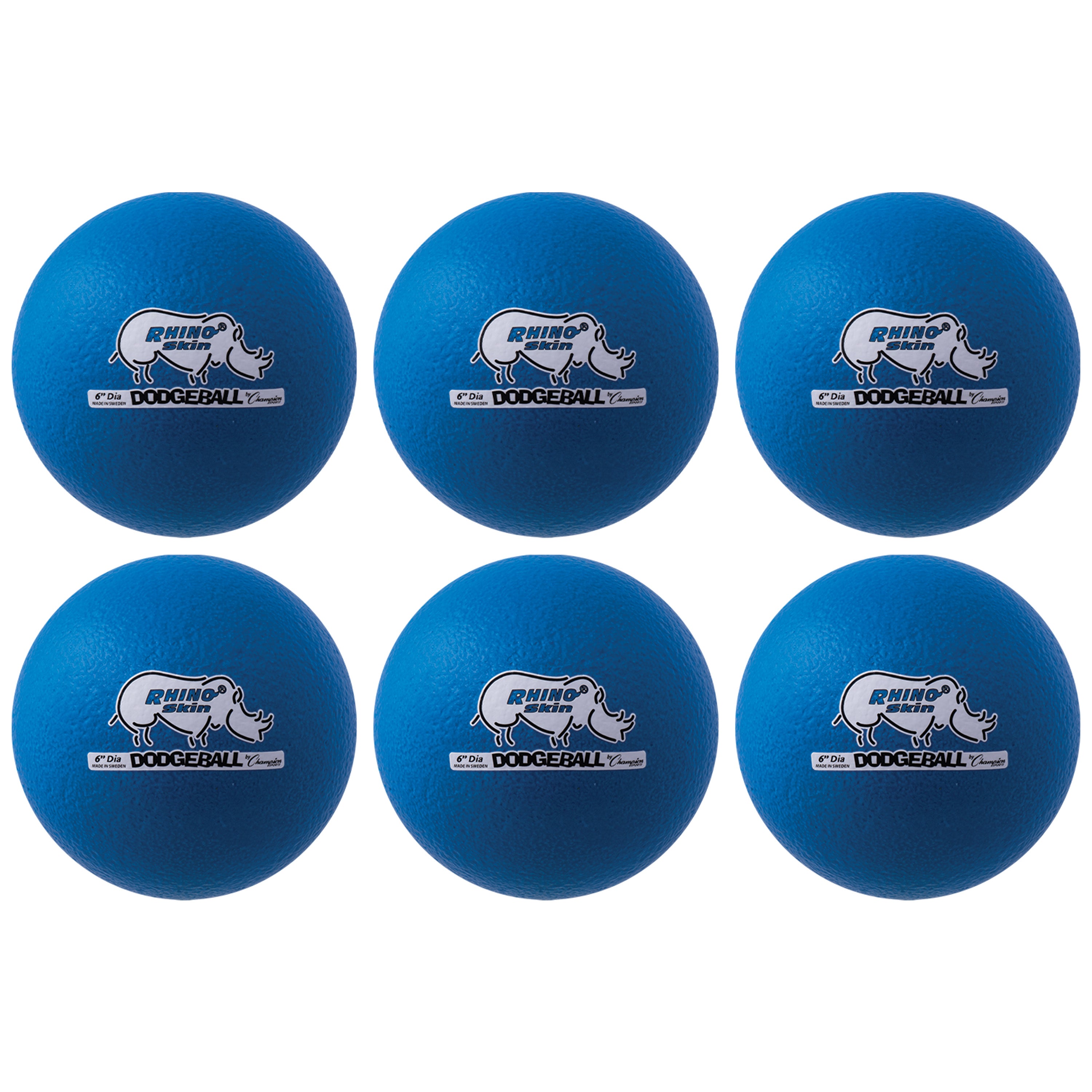 6" Rhino Skin Low Bounce Dodgeball Set Neon Blue