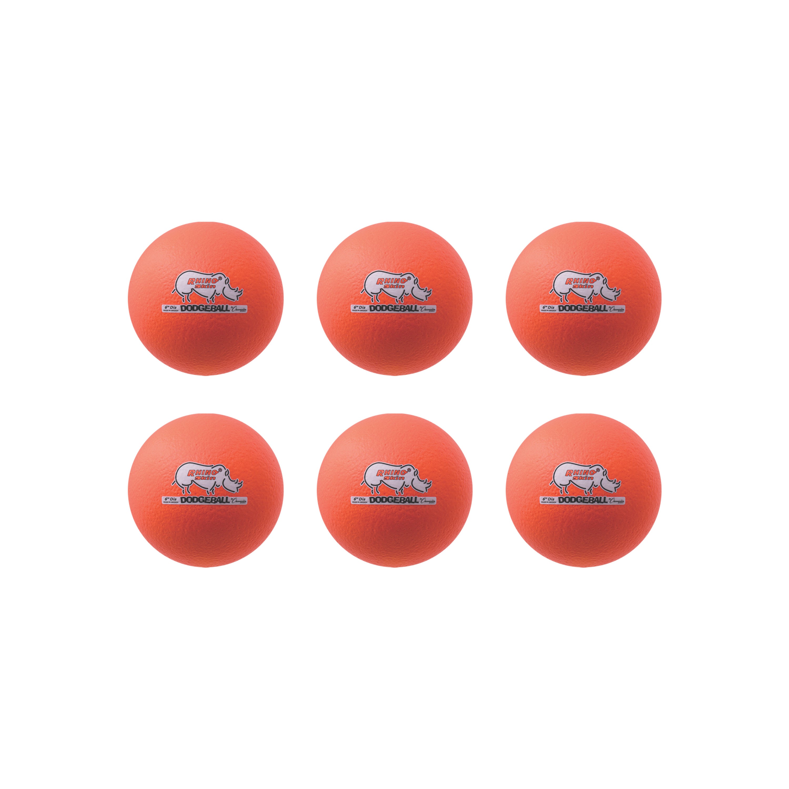 6" Rhino Skin Low Bounce Dodgeball Set Neon Orange