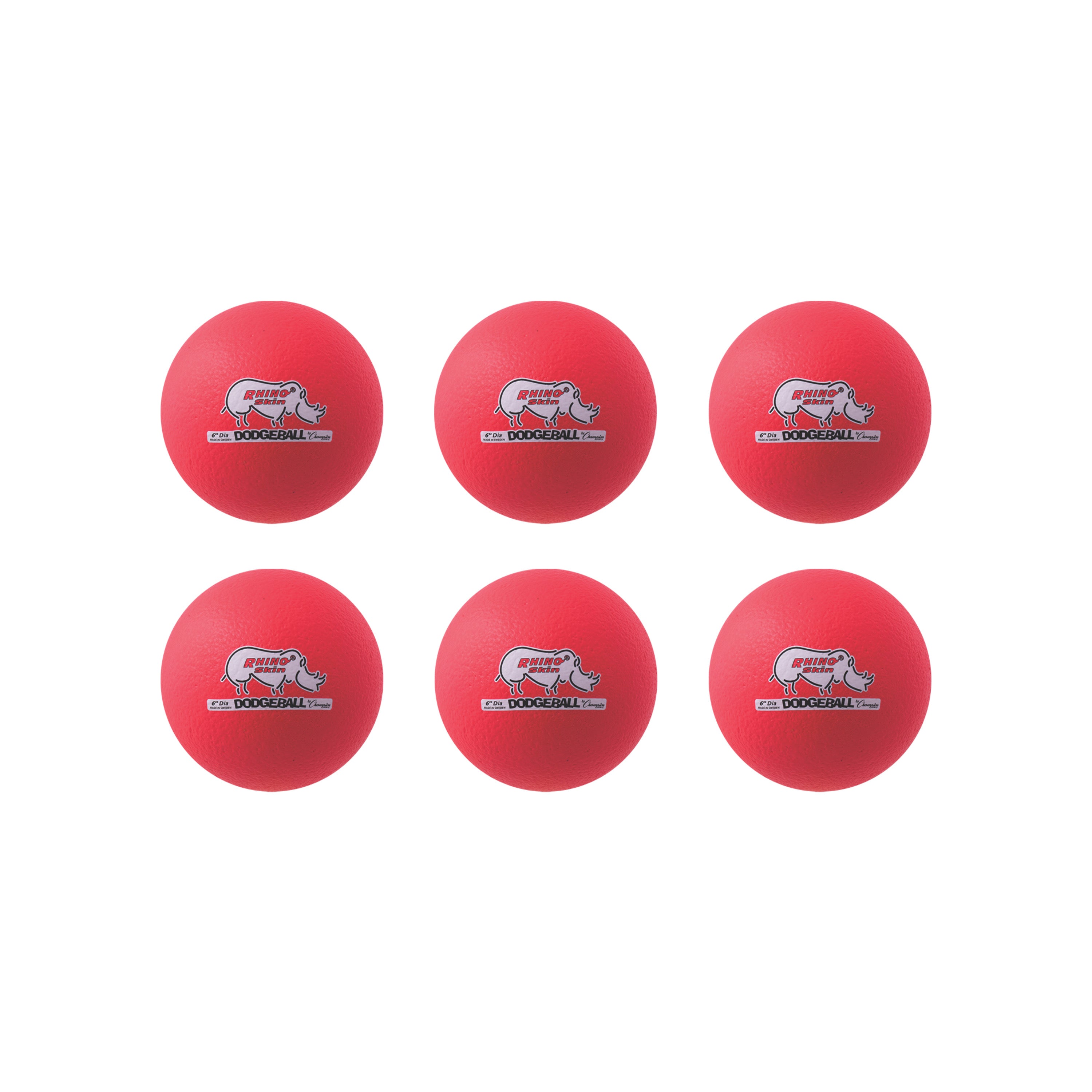 6" Rhino Skin Low Bounce Dodgeball Set Neon Red