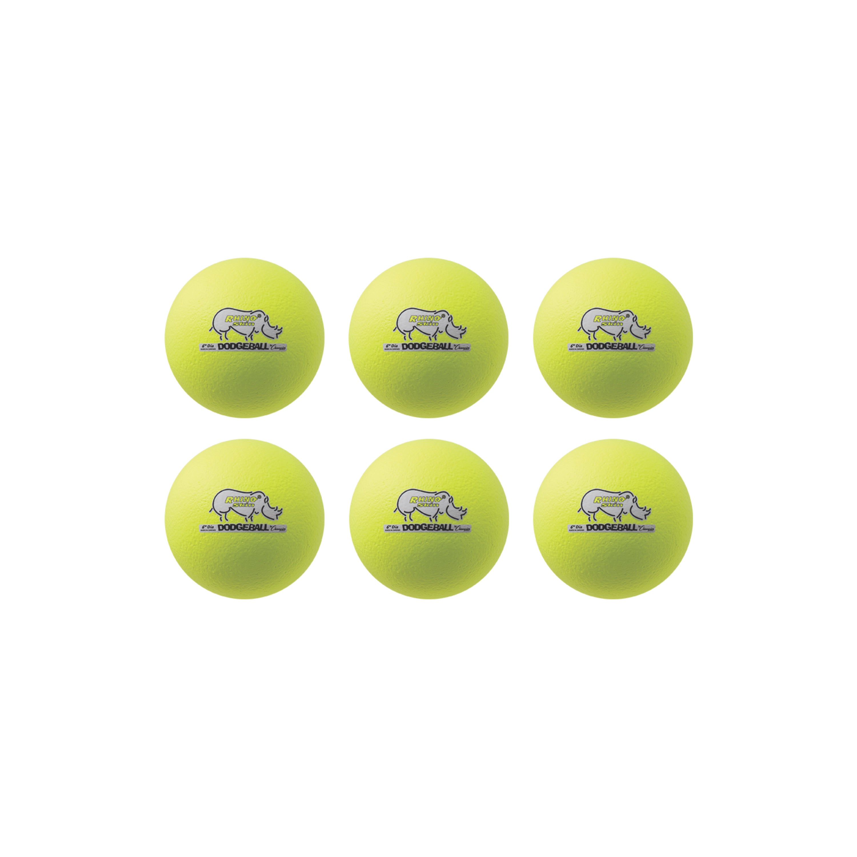 6" Rhino Skin Low Bounce Dodgeball Set Neon Yellow