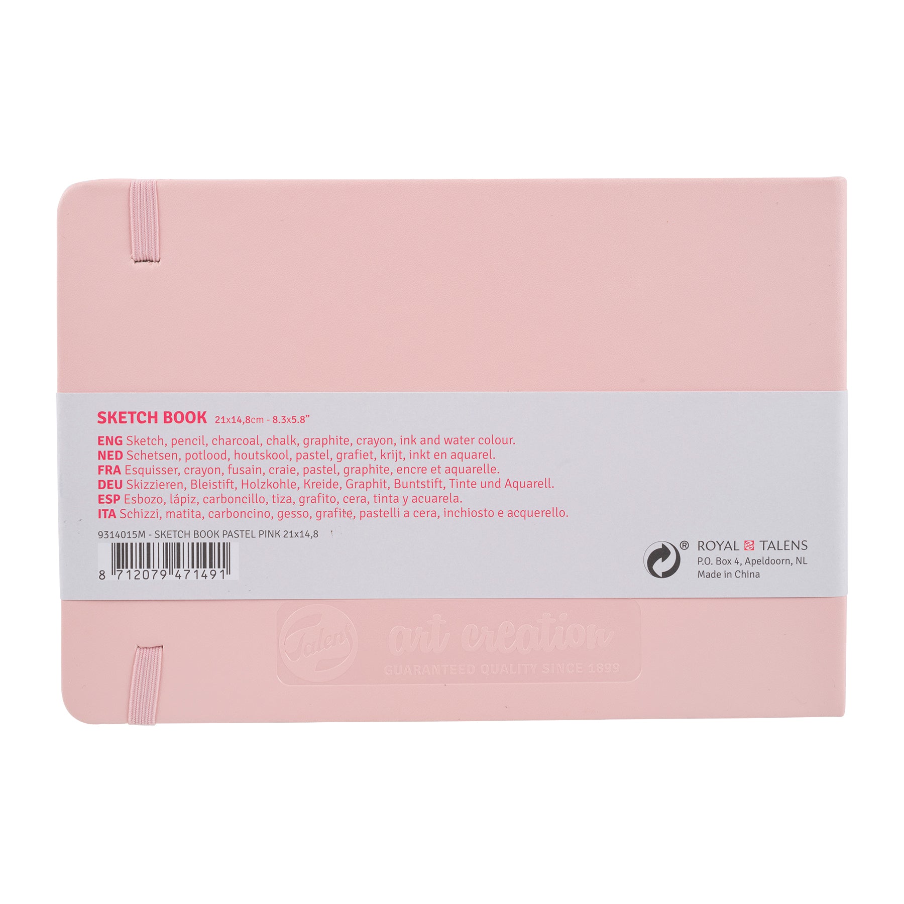 Sketchbook, 80 Sheets, 90lbs, Pastel Pink Cover, 8.3" x 5.8" (A5)