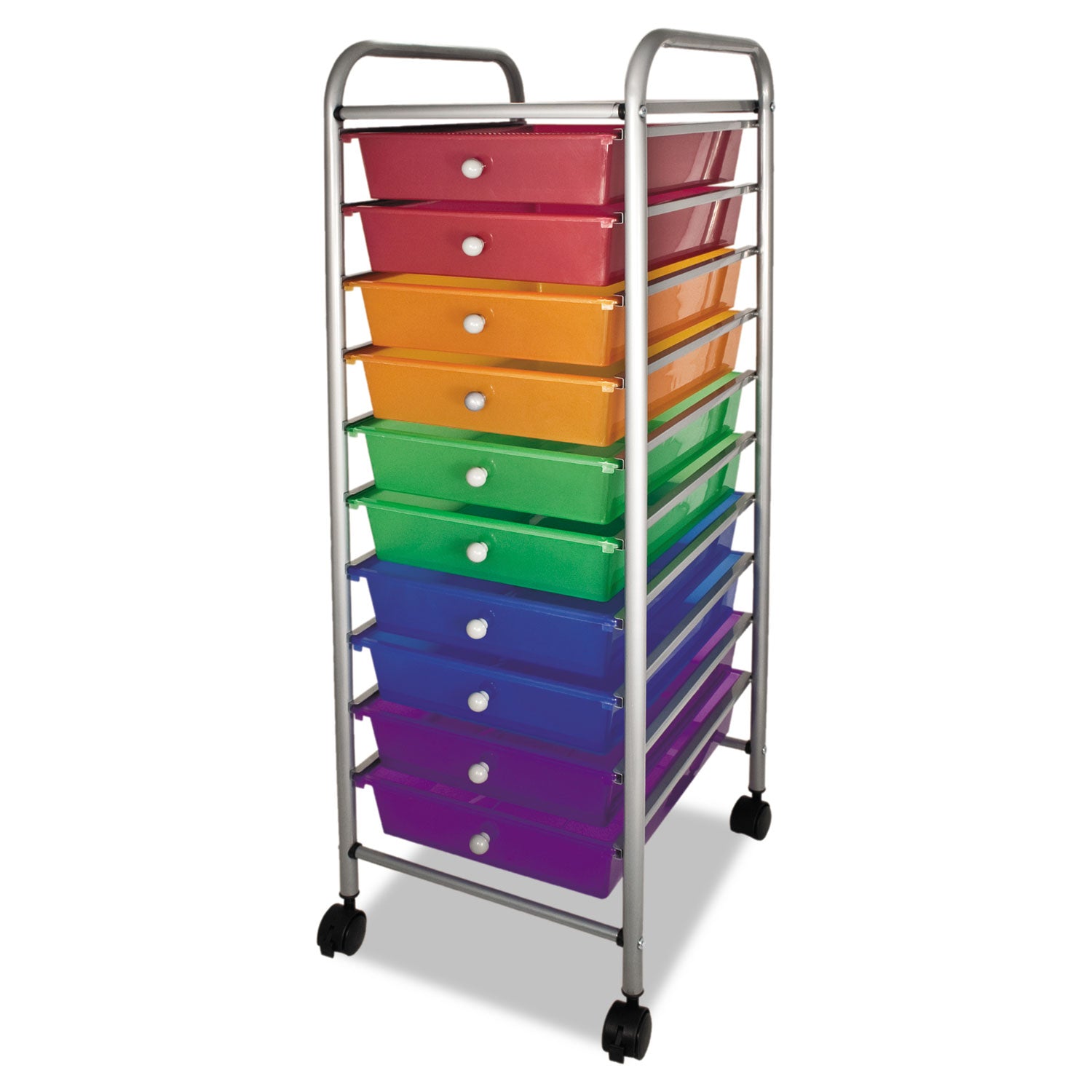 10-Drawer Rolling Cart, Multicolor