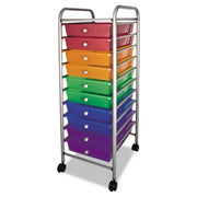 10-Drawer Rolling Cart, Multicolor