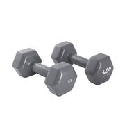 15 LB VINYL DUMBELL, GRAY PAIR