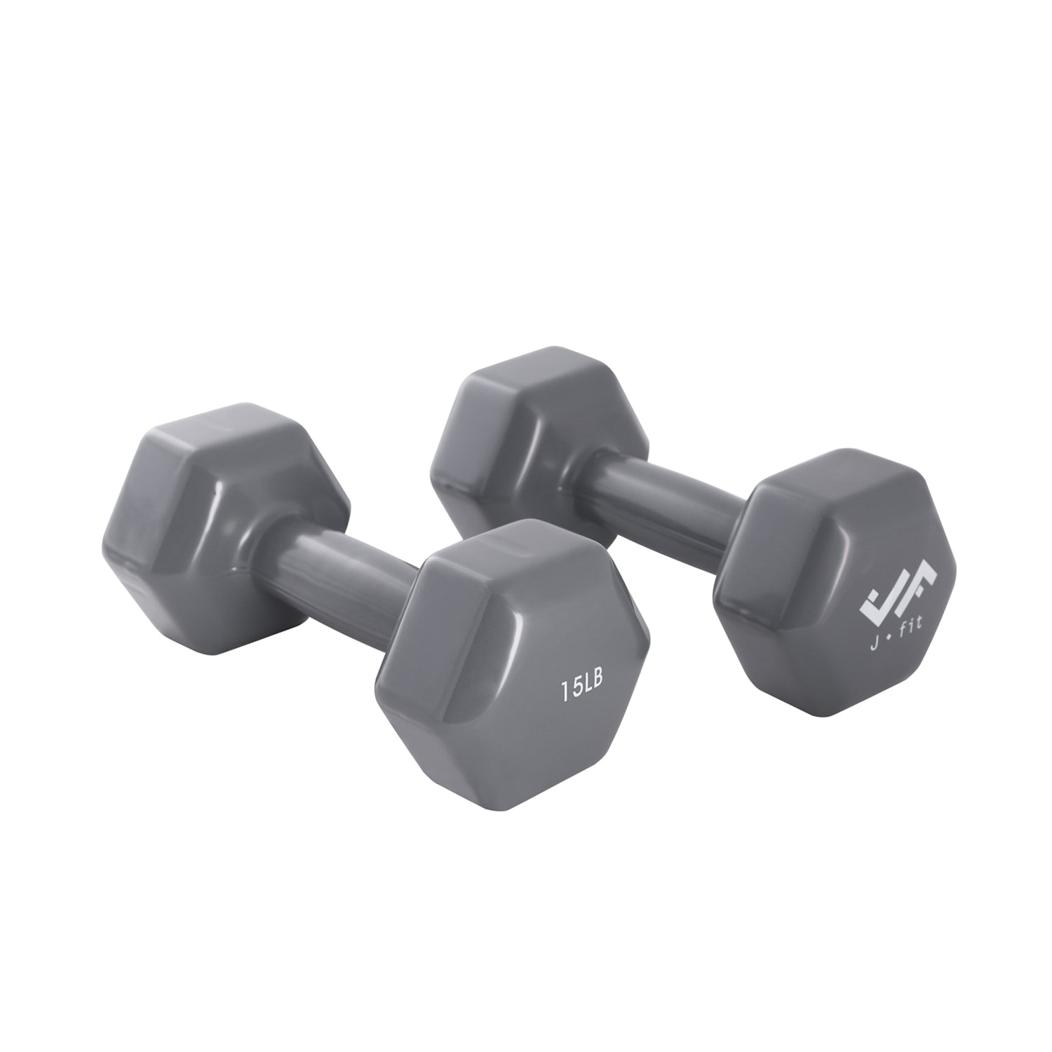 15 LB VINYL DUMBELL, GRAY PAIR