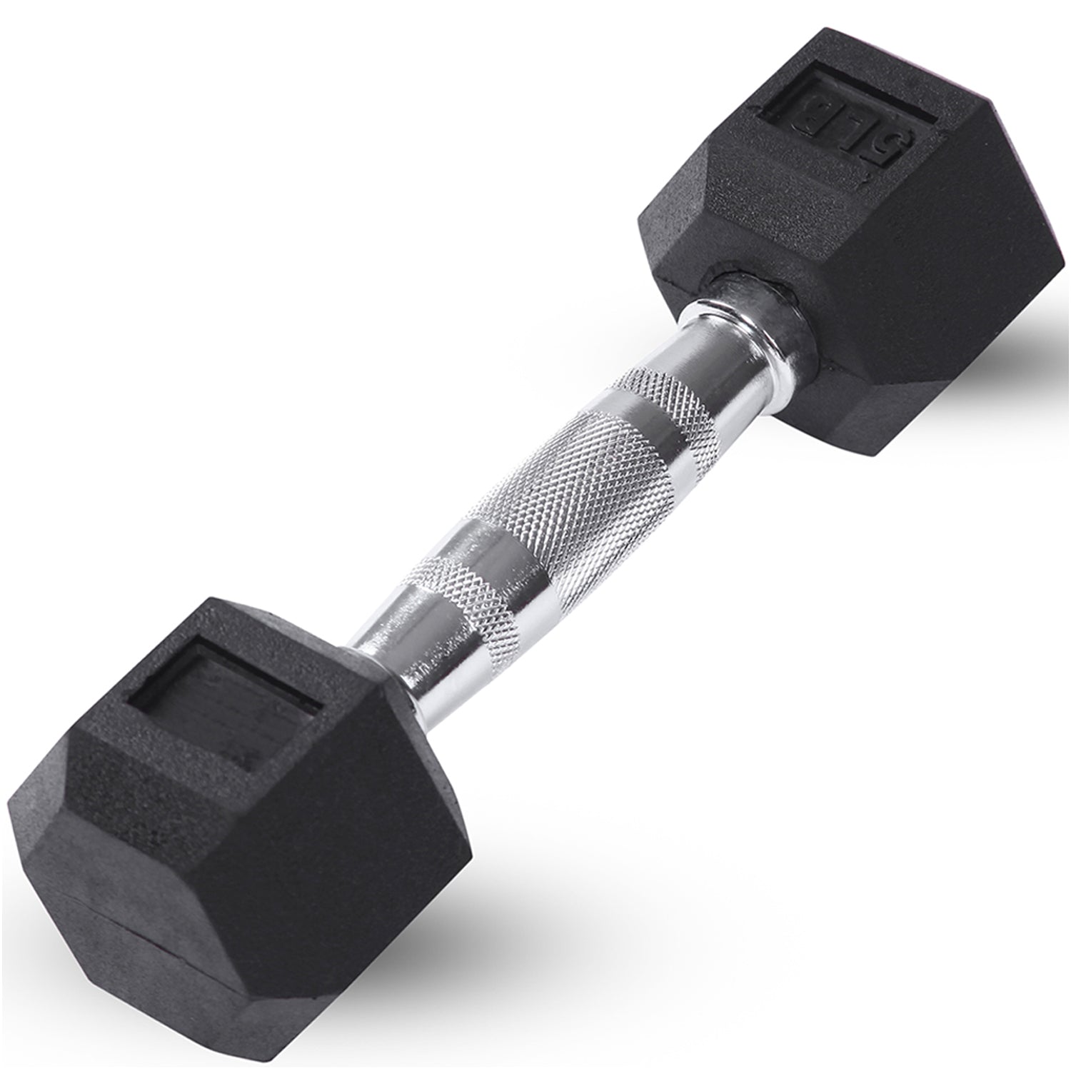 JFIT 5 LB RUBBER HEX DUMBELL