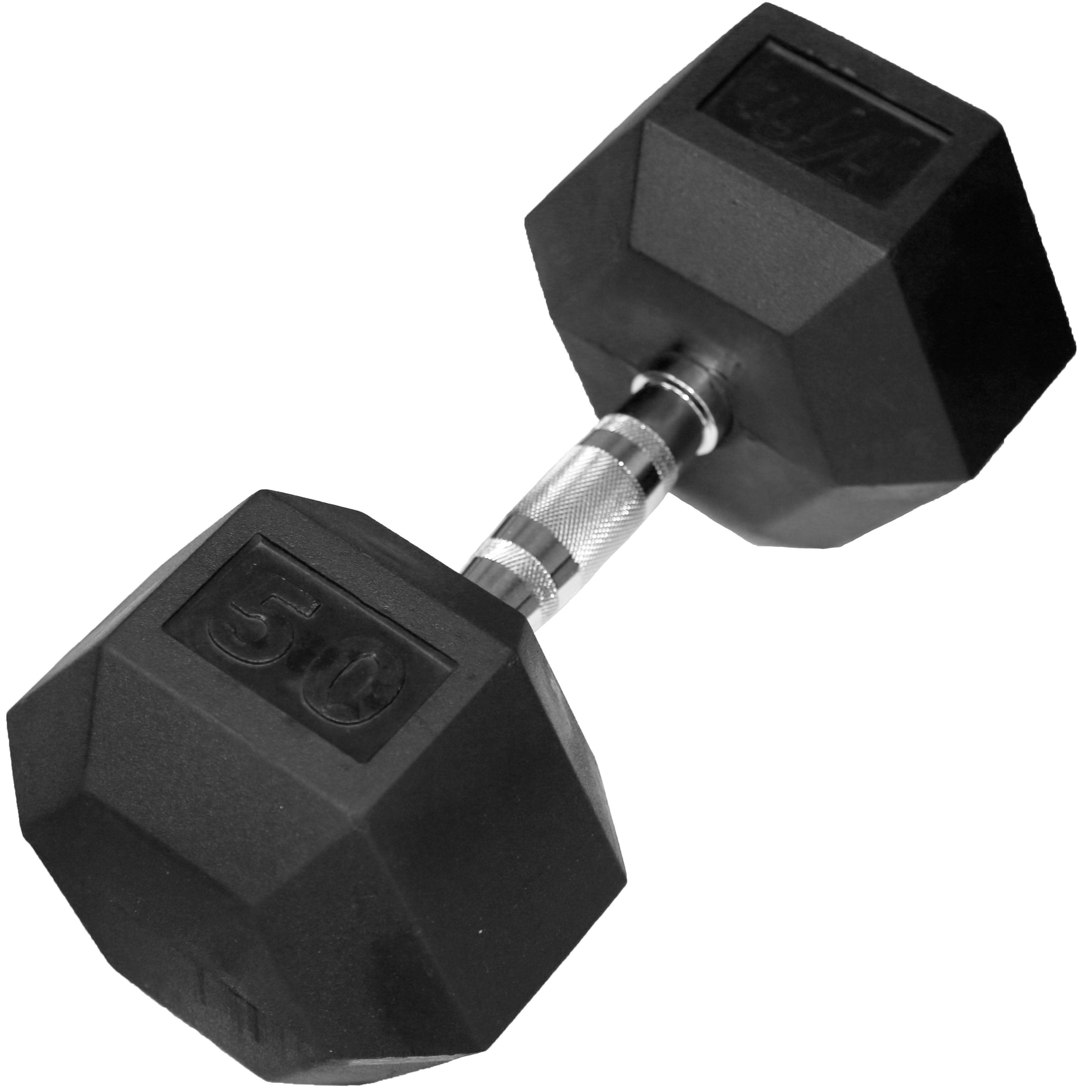 50 LB RUBBER HEX DUMBELL