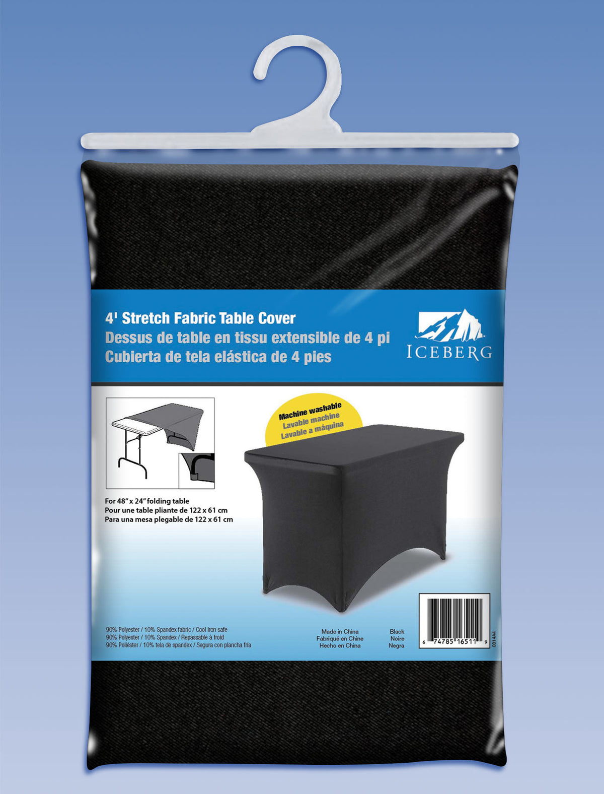 iGear™ Fabric Table Cover, Black - 4'