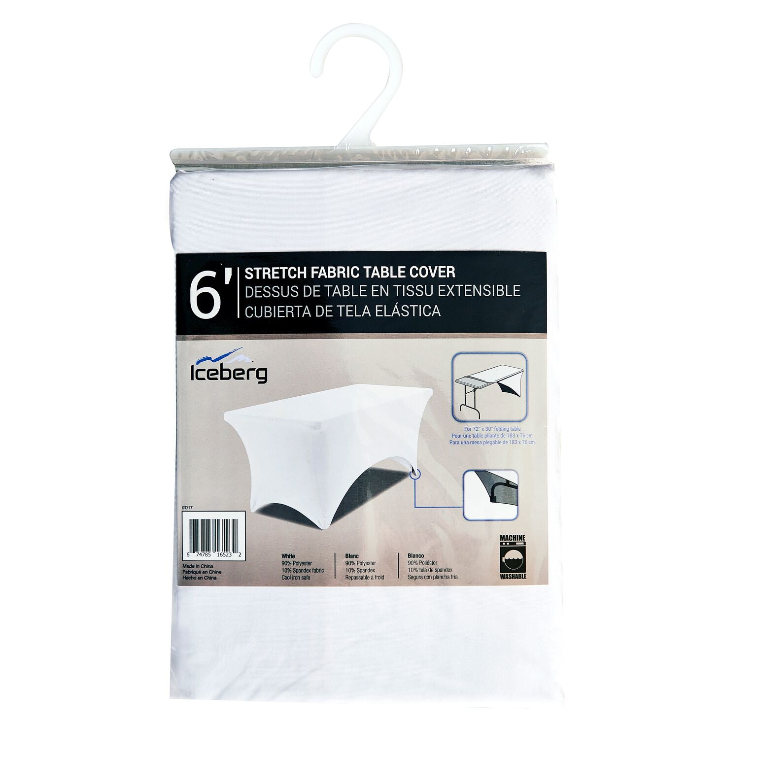 iGear™ Fabric Table Cover, White - 6'