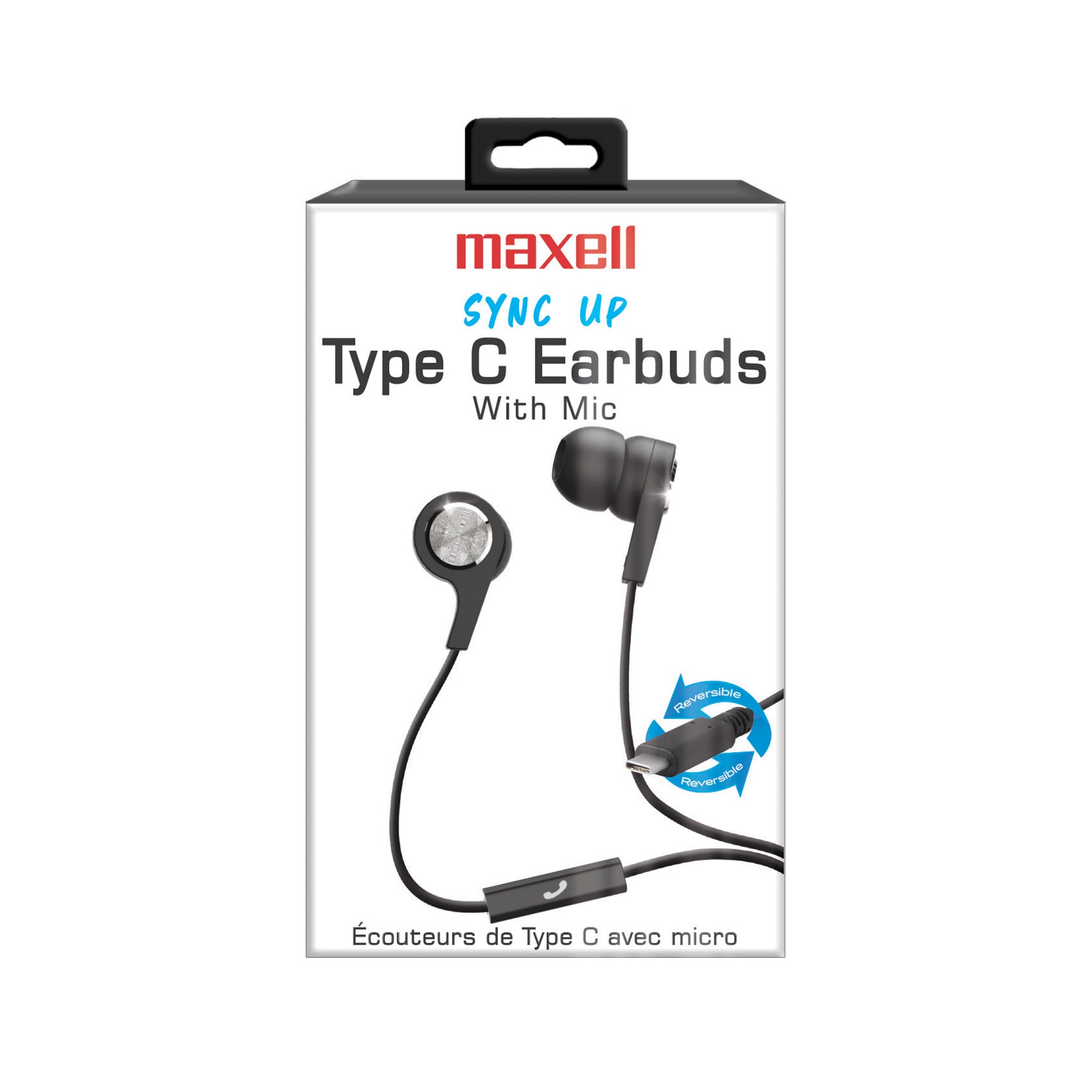 Sync Up Type-C® Wired Earbuds with Microphone, Black