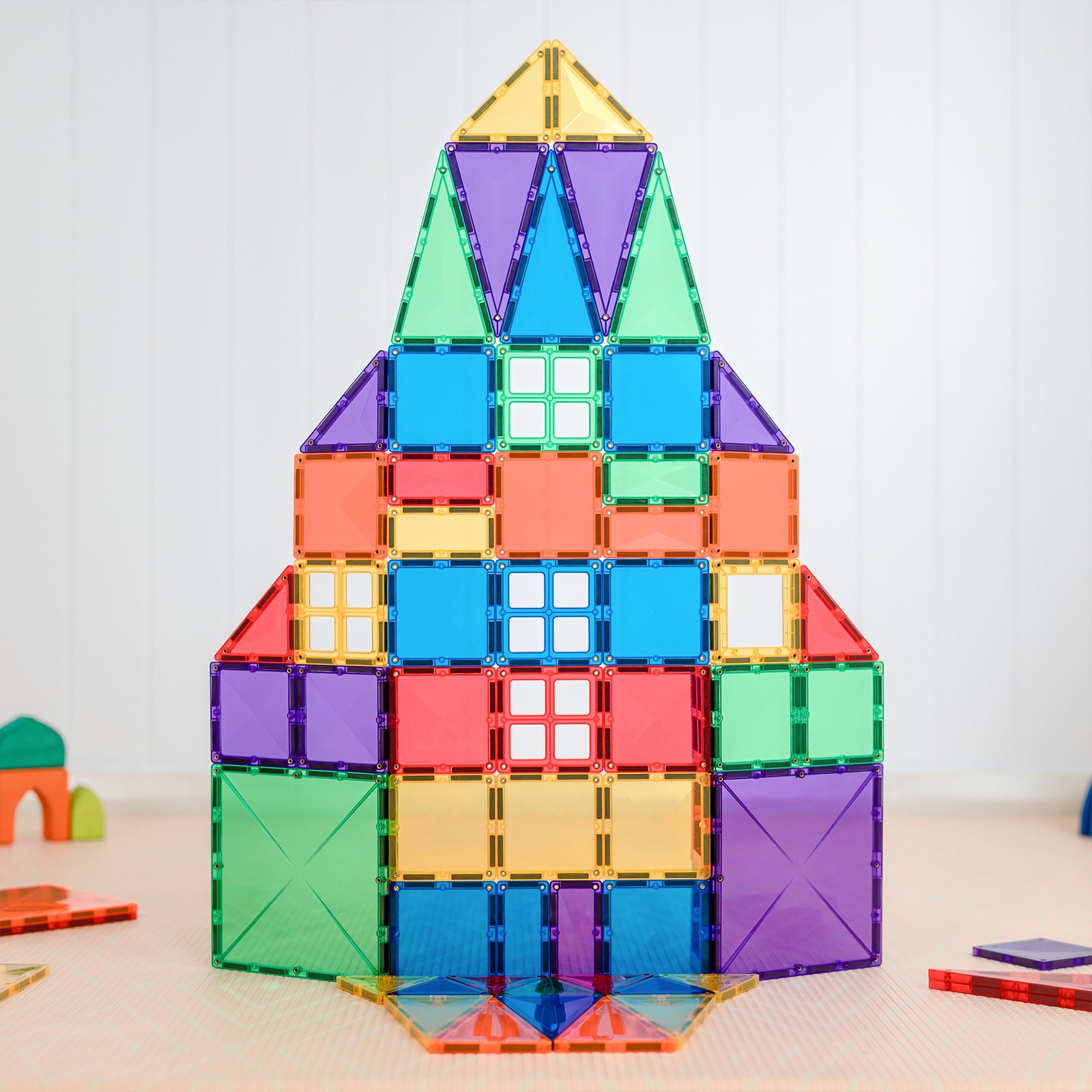 Magnetic Tiles Rainbow Creative Pack, 102 Pieces