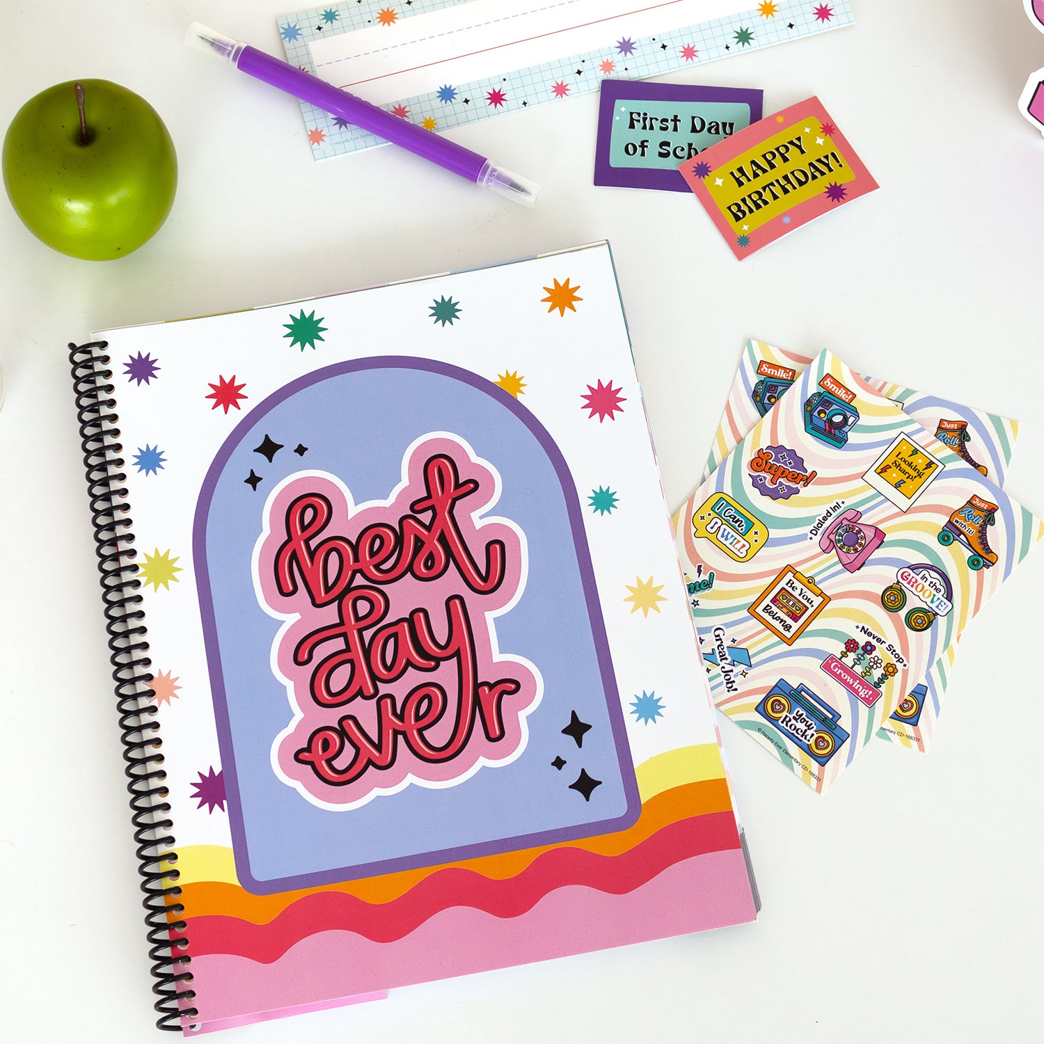 Happily Ever Elementary Retro Remix Motivators Motivational Stickers, Pack of 72