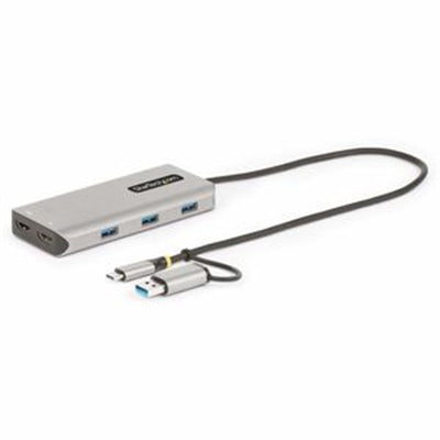 StarTech.com USB-C Multiport Adapter W/Attached USB-C to USB-a Dongle Dual HDMI (4K30Hz/1080p60Hz) 3x USB-a 5Gbps Mini Travel Dock Laptop Docking Stat