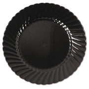 Classicware Plastic Plates, 6" Dia, Black, 10/pack, 18 Packs/carton