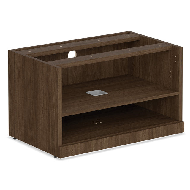 OfficeSource StandUp Standing Desk Open Shelf Cabinet (Top Not Included) - Modern Walnut