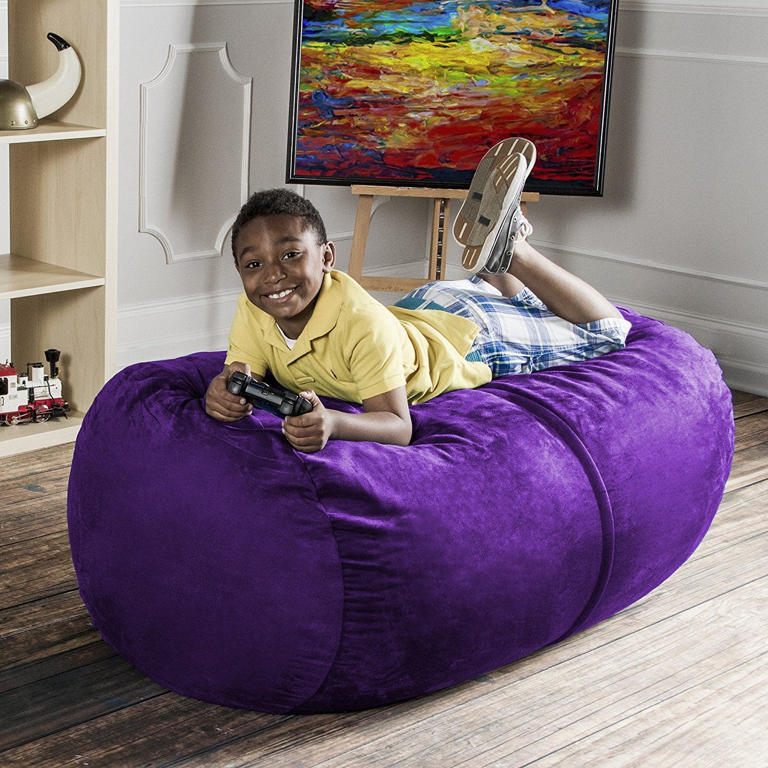 Jaxx Sofa Saxx 4-foot Bean Bag Lounger, Grape
