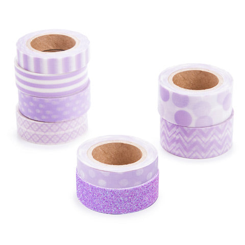 Lavender Patterned Washi Tape: Assorted Sizes, 8 Pieces