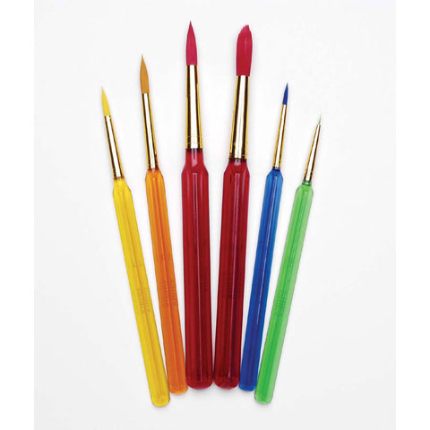 Darice Kids Crafts Brushes - Round - Assorted, 6pcs