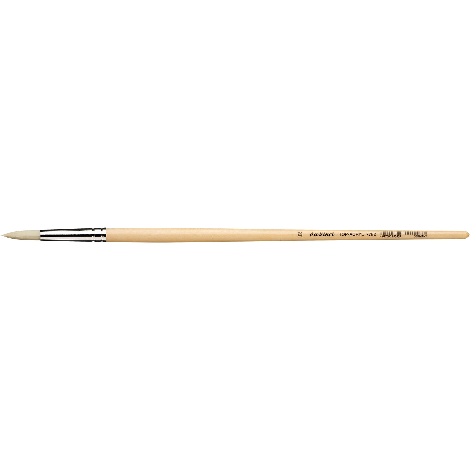 TOP-ACRYL White Brush, Synthetic, Acrylic & Oil, Round, Series 7782, Size 12