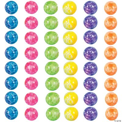 Neon Swirled Bouncing Balls - 48 Pieces